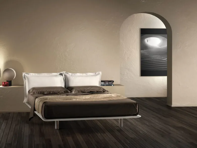 Letto con testiera in tessuto imbottito Deep di Bside