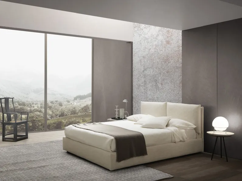 Letto in tessuto con testiera imbottita Mizar di DHome