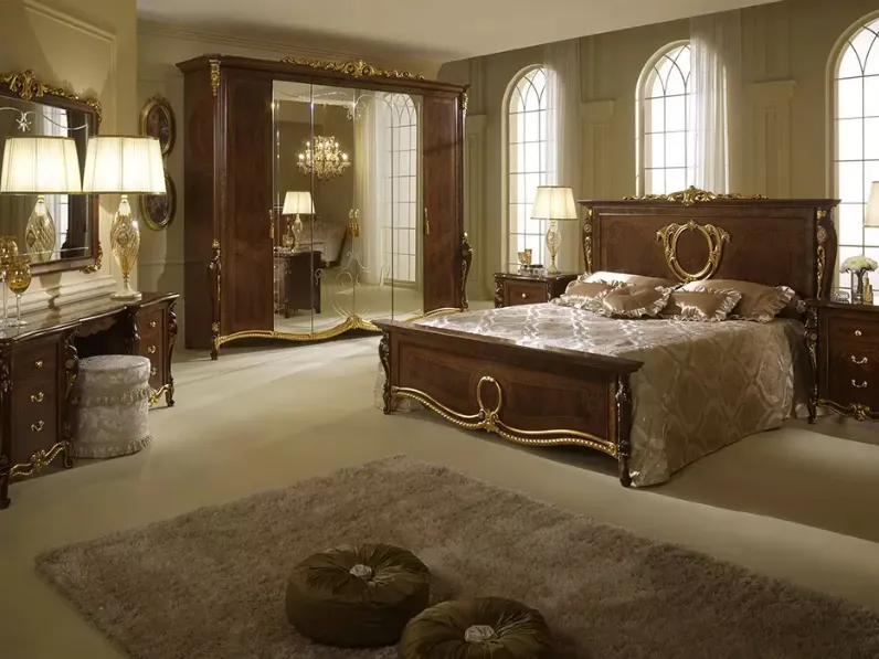 Letto in legno con testiera Donatello di Arredoclassic