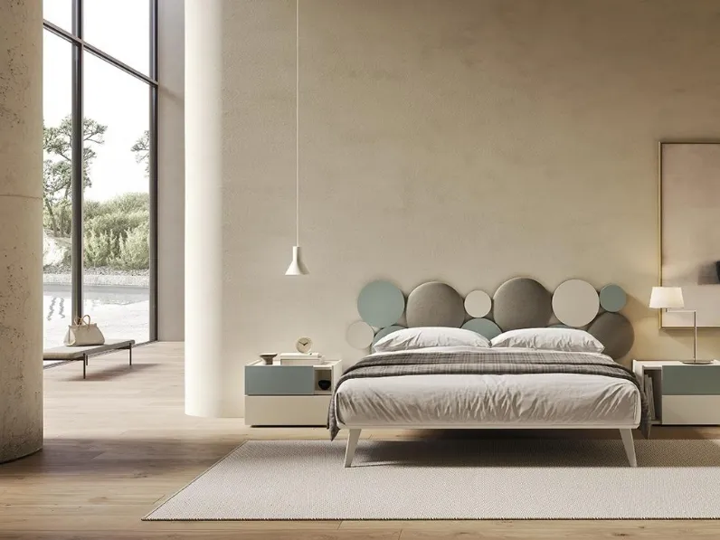 Letto matrimoniale con testiera Dot N17 di Mobilgam