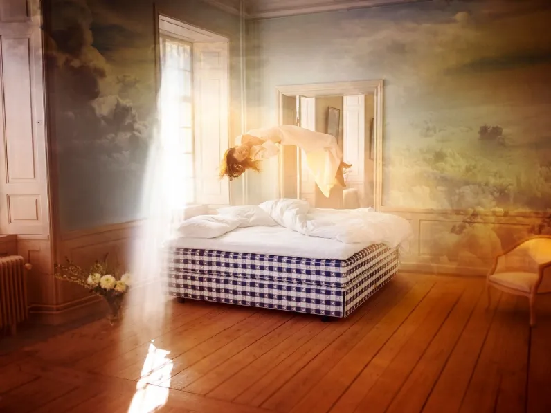 Letto sommier in tessuto Drēmər di Hastens