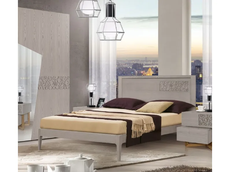 Letto Dynamic FMG2121 in frassino con testiera di Betamobili