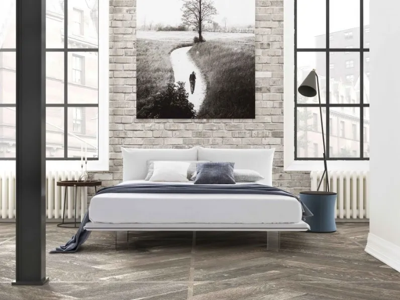 Letto matrimoniale in tessuto con testiera Ego di Confort Line