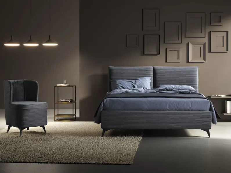 Letto in tessuto imbottito Elettra di Stilfar Italia