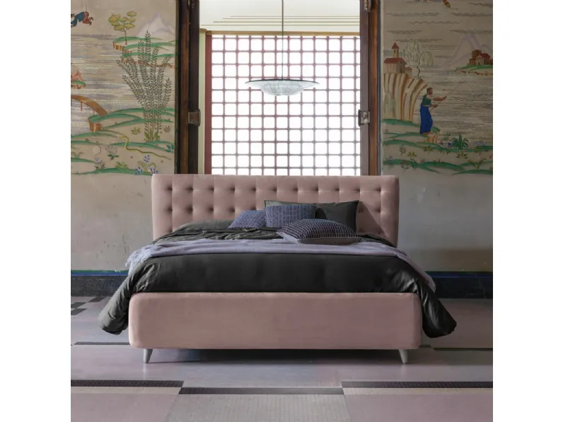 Letto Elieen in tessuto con testiera trapuntata di Dorelan Letti