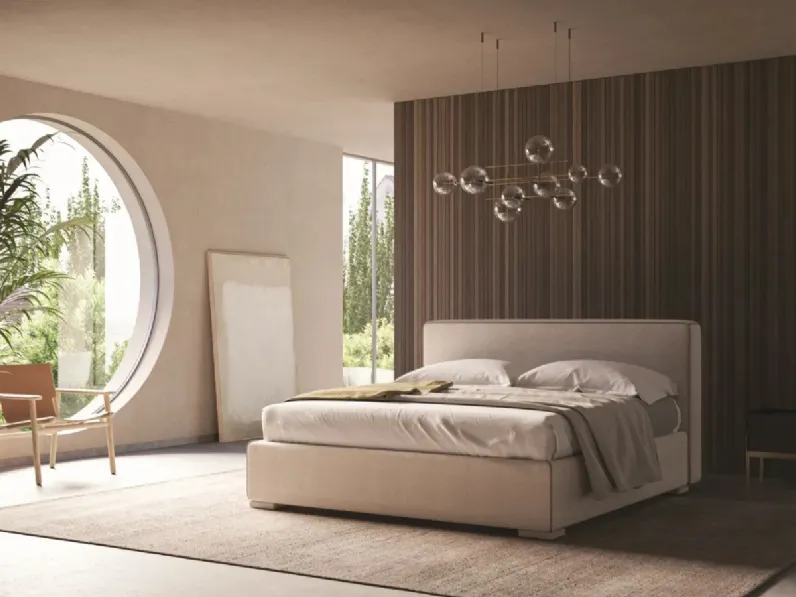 Letto in tessuto imbottito con box contenitore Elisabeth di Ergogreen