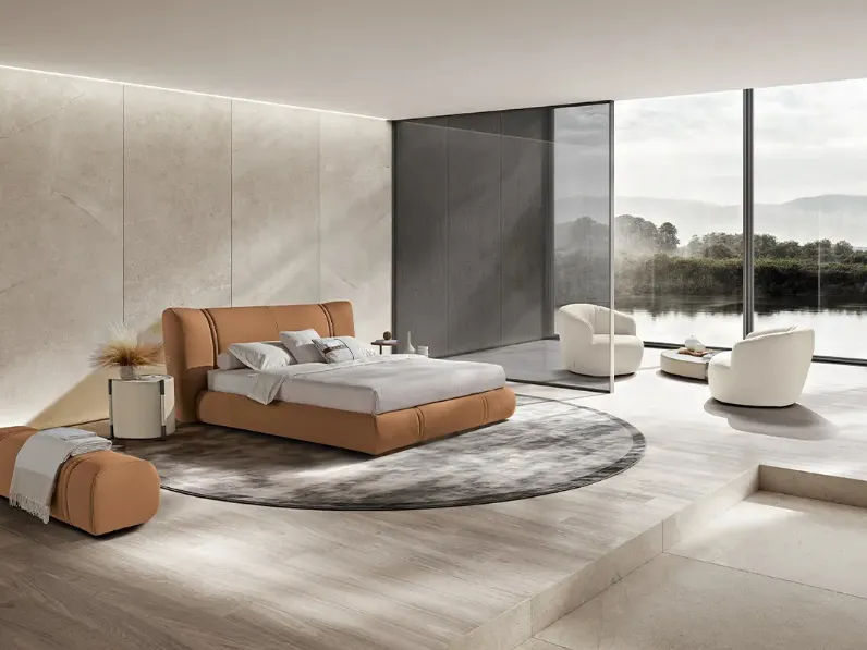 Letto in pelle Ember di Max Divani
