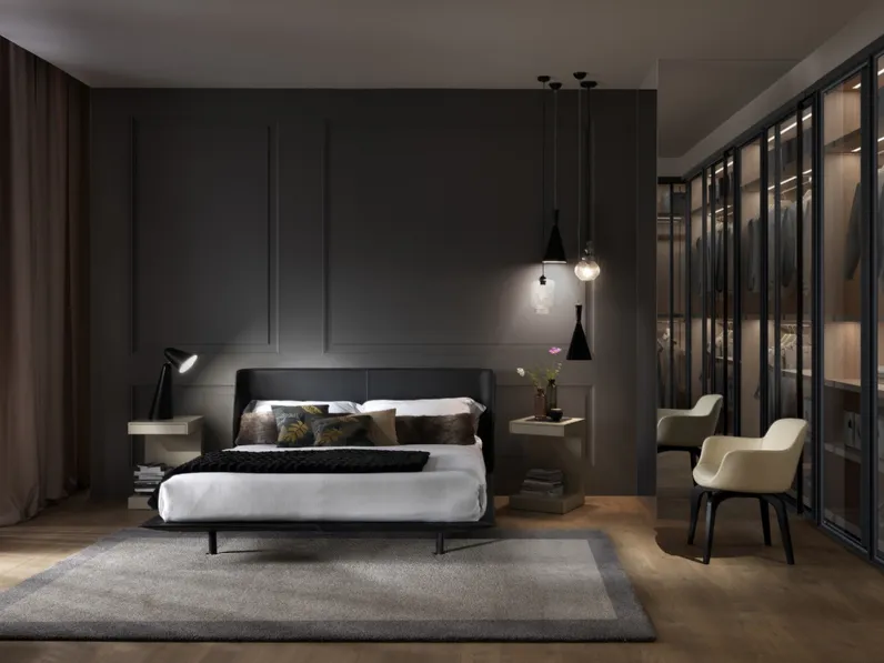 Letto Enrique in pelle di Albani