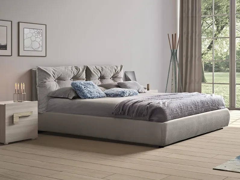 Letto in tessuto con testiera Face di Dal Cin