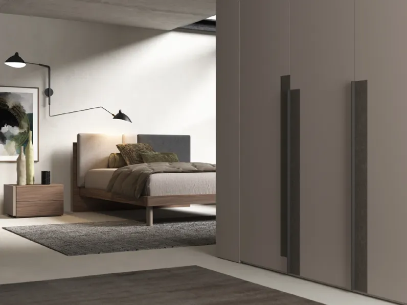 Letto Mosaico in melaminico e tessuto di Favero