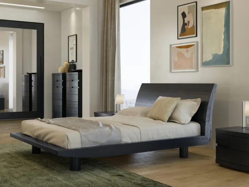 Letto in legno con testiera Lekurve di Fazzini