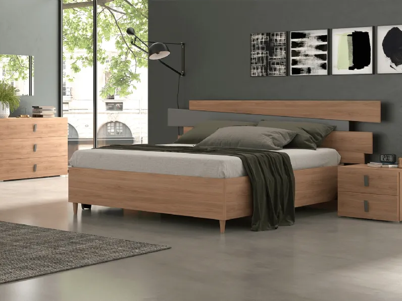 Letto matrimoniale con testiera Tetris di Felver
