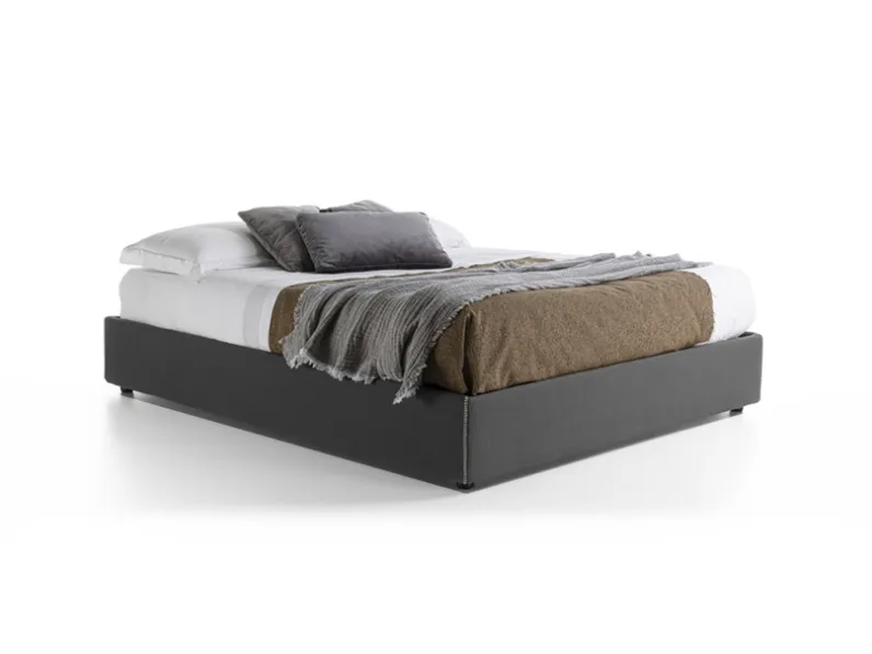 Letto matrimoniale Sommier in tessuto con box contenitore Flexstyle