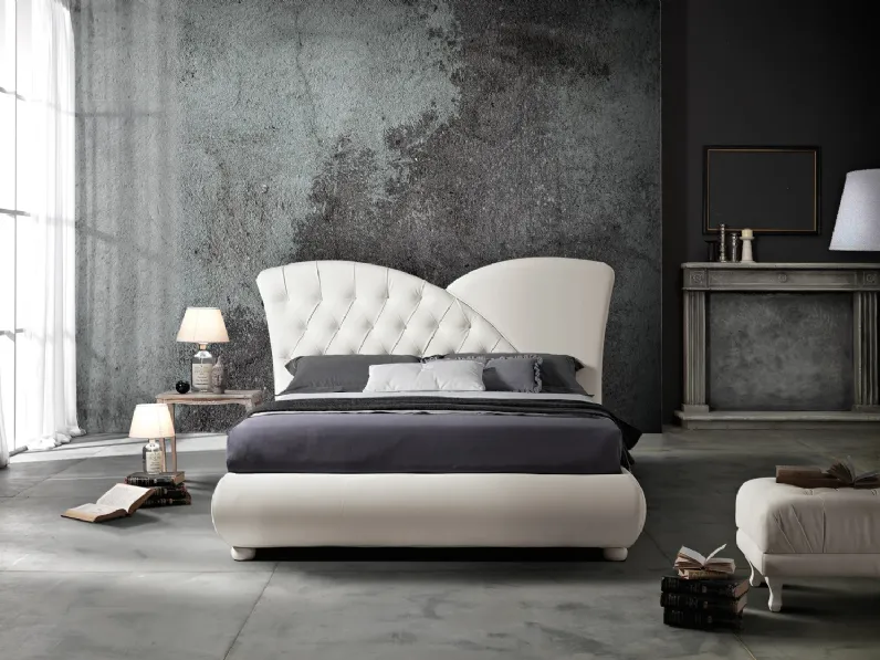 Letto in ecopelle bianca Gabbiano di Artigianaletti