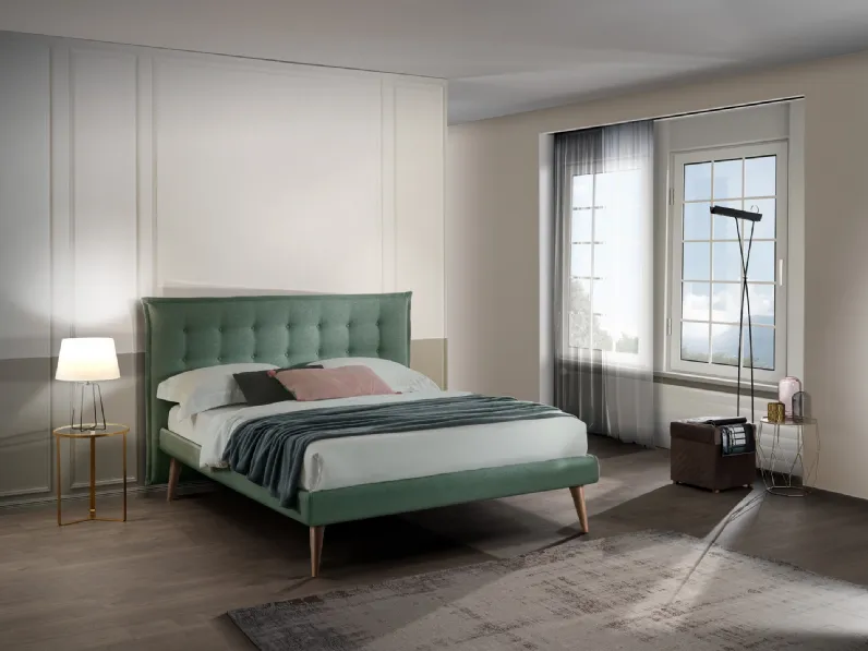 Letto Gable Slim con testiera trapuntata di San Lorenzo