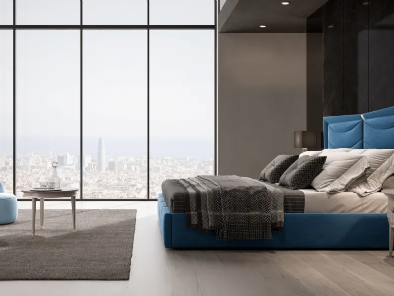 Letto matrimoniale in velluto con inserti metallizzati Deseo di Ghezzani