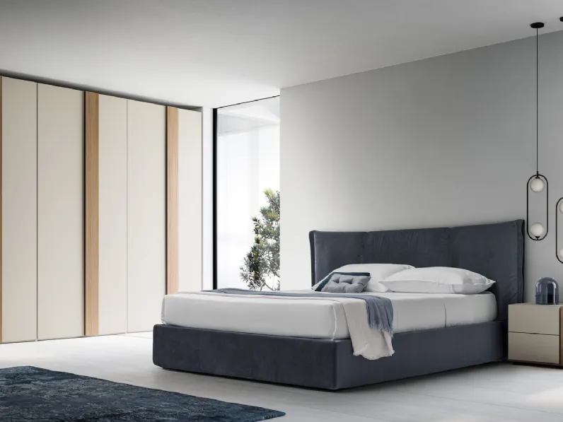 Letto in tessuto con box contenitore e testiera Ghibli Box di SantaLucia