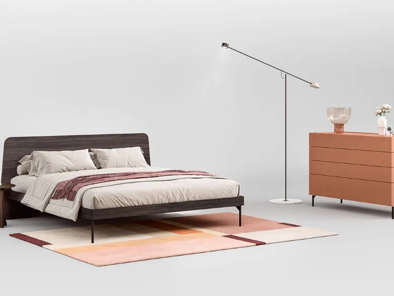 Letto in Rovere Carbone Giza di Cinquepuntozero