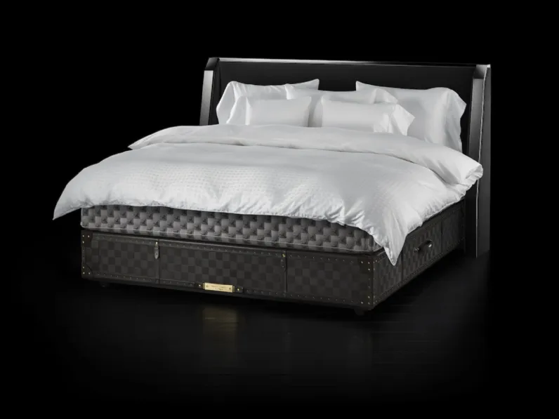 Letto in tessuto con testiera Grand Vividus Phantom Charcoal di Hastens