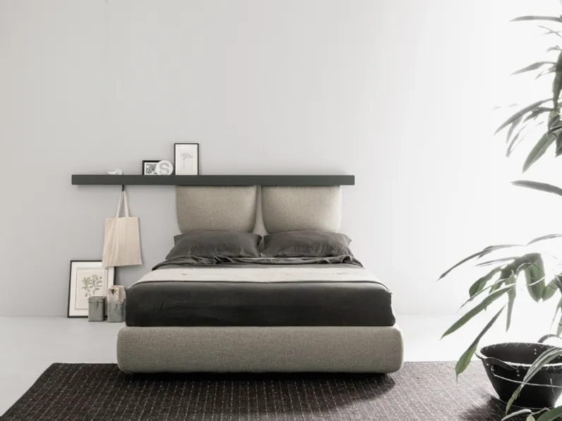 Letto in tessuto imbottito Groove Zip di Caccaro