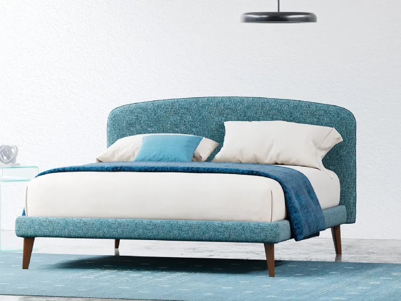 Letto in tessuto Harry con testiera arrotondata di Divaletti Home