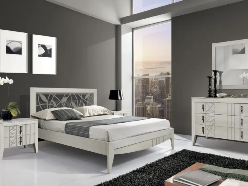 Letto in legno con testiera traforata Icon IM4460 di Imba Srl