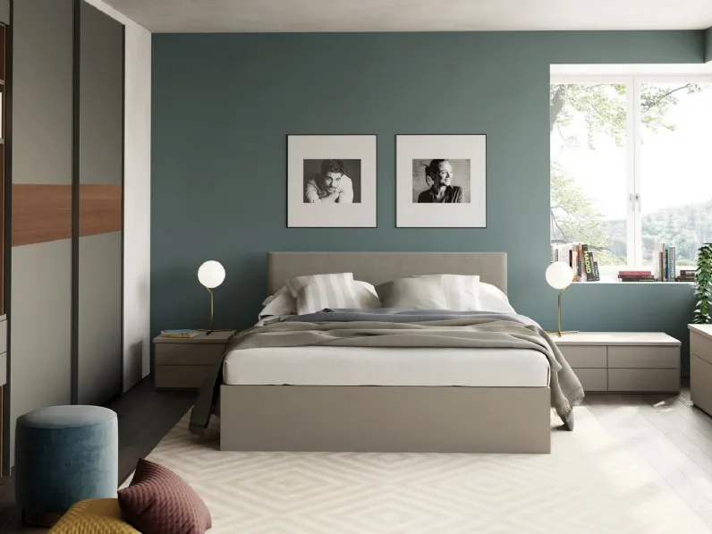 Letto 425 Live con testiera in tessuto imbottito di Ime Arredamenti