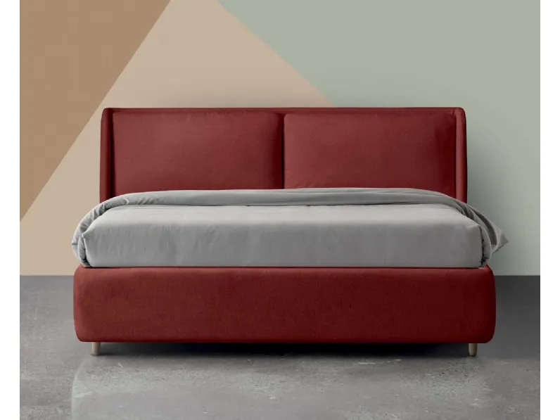 Letto matrimoniale Inkanto in tessuto imbottito di Nefi Italia