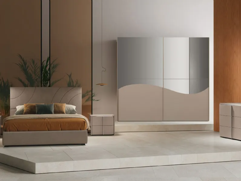 Letto Ipsilon Curve con box contenitore di Adriatica