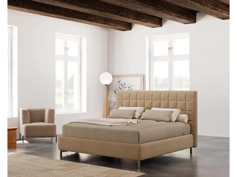 Letto in tessuto imbottito e trapuntato Ivan di Divaletti Home