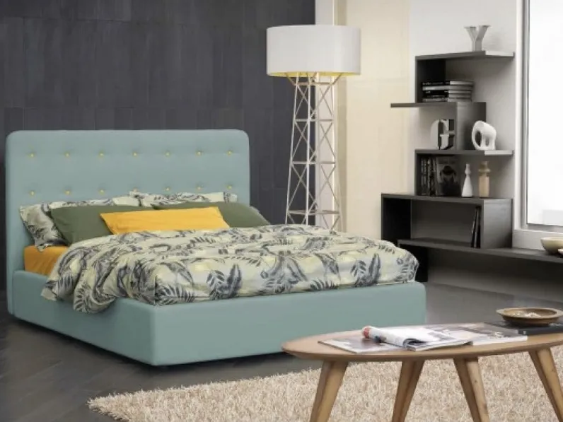 Letto in ecopelle con testiera e box contenitore Jody di B form's	