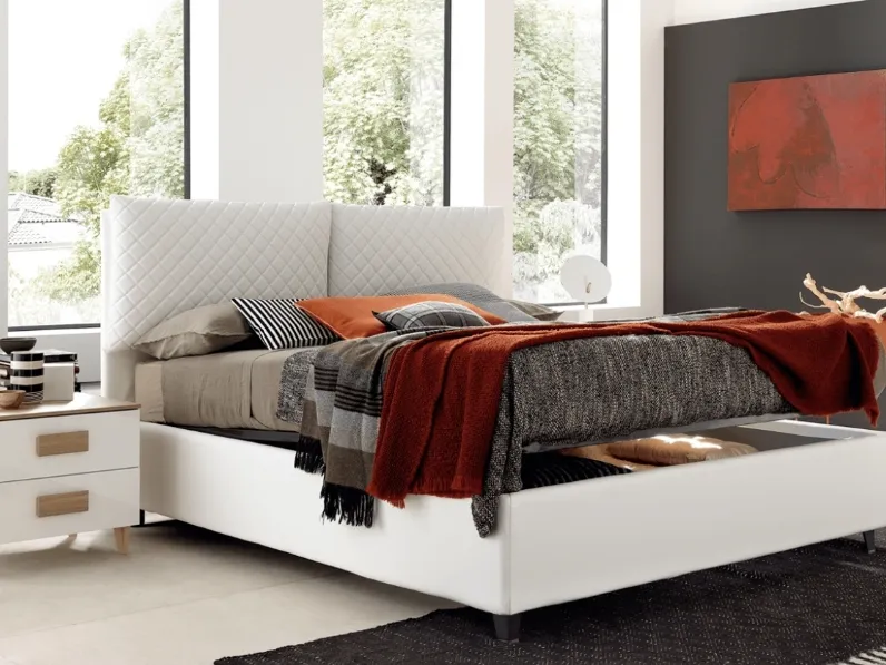 Letto imbottito con box contenitore Kato di Felver