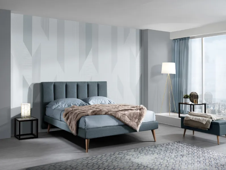 Letto Keaton Slim con testiera trapuntata di San Lorenzo