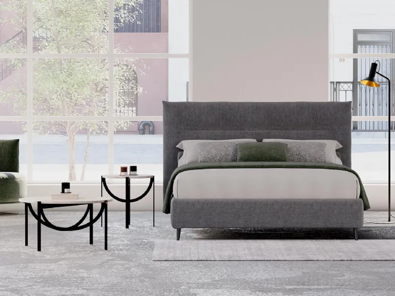Letto in tessuto imbottito Ken di Divaletti Home
