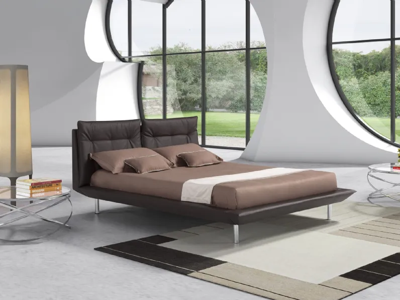 Letto matrimoniale in tessuto Kyoto di Novaluna