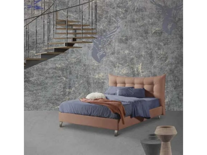 Letto con testiera imbottita e trapuntata Alya di Lettissimi