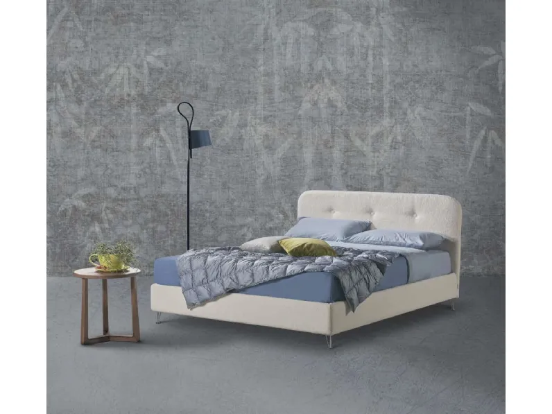 Letto con testiera in tessuto imbottito Orione di Lettissimi