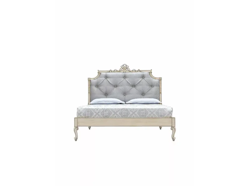 Letto 2390 con testiera in ecopelle metal di Silvano Grifoni