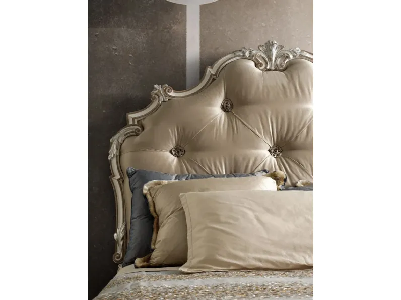 Letto 2520 in tessuto imbottito di Silvano Grifoni