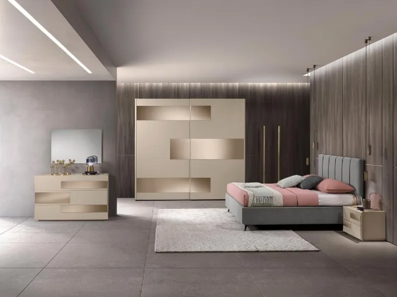 Letto in tessuto imbottito Linda 01 di Mobil Più