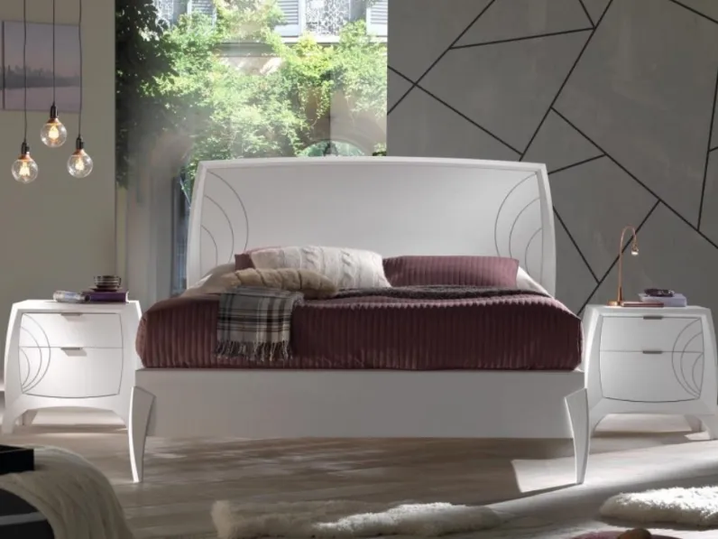 Letto Luna art 5158 finitura Bianco di Padovani Mobili