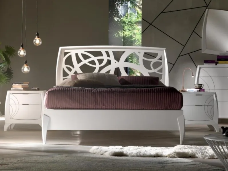 Letto Luna art 5160 finitura Bianco di Padovani Mobili