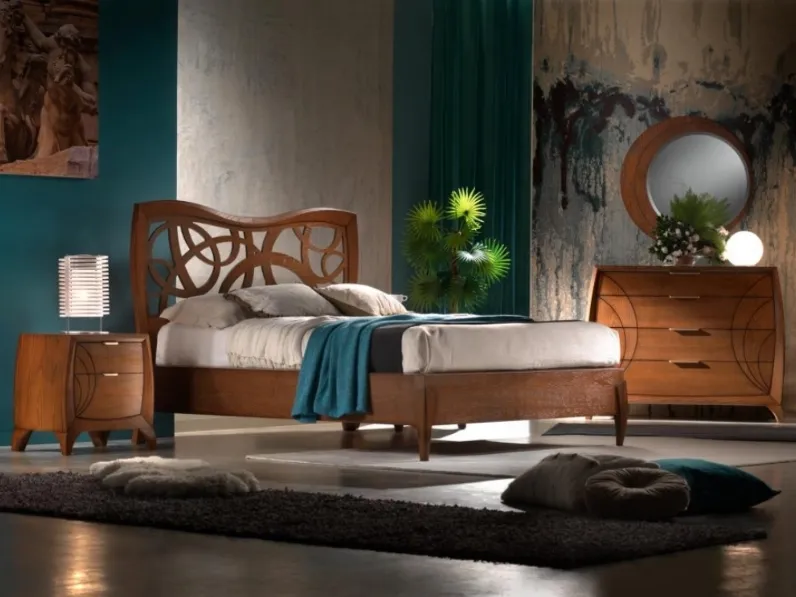 Letto Luna art 5181 finitura Tabacco di Padovani Mobili