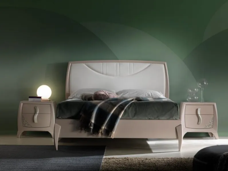 Letto Luna art 5210 con testiera imbottita di Padovani Mobili