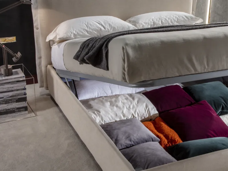 Letto matrimoniale con box contenitore Madison di Crippa Salotti