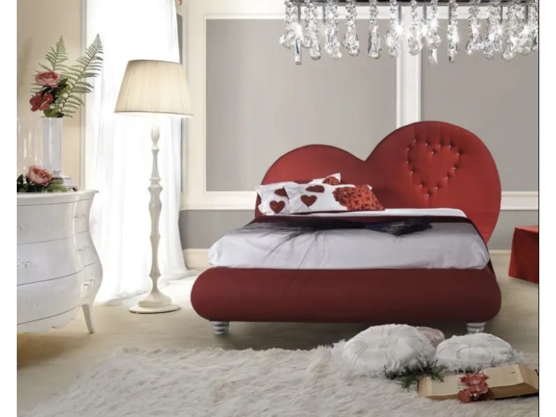 Letto con testiera a cuore Madrid di Baiardi
