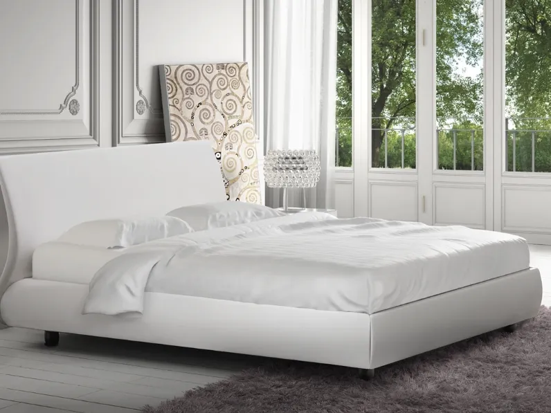 Letto in pelle con testiera curva Fiesole di Majerna Letti