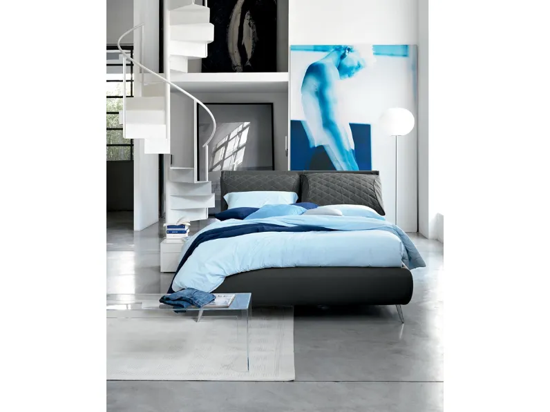 Letto Malou con testiera imbottita di Bontempi Letti Design