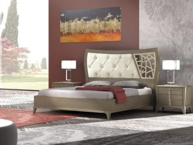 Letto Manhattan art 6060 con testiera imbottita di Padovani Mobili