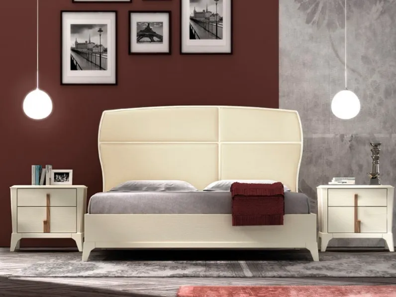 Letto Manhattan art 6090 con testiera imbottita di Padovani Mobili
